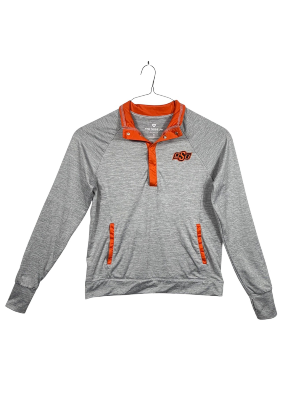 Colosseum NCAA Oklahoma State Cowgirls Football Top Gray Athletic Womens Small